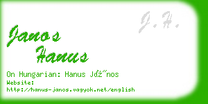 janos hanus business card